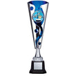 XL Cyclone Cup 2" Insert Holder on Black Square Base, Silver/Blue 13"-D&G Trophies Inc.-D and G Trophies Inc.