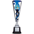 XL Cyclone Cup 2" Insert Holder on Black Square Base, Silver/Blue 13"-D&G Trophies Inc.-D and G Trophies Inc.