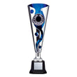 XL Cyclone Cup 2" Insert Holder on Black Square Base, Silver/Blue 13"-D&G Trophies Inc.-D and G Trophies Inc.